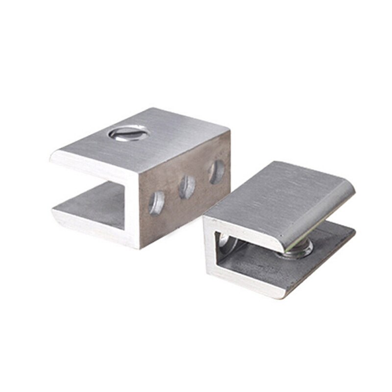 Stainless Steel Glass Clips Adjustable Wall Mounted Glass Shelf Clamp Bracket Glass Holder