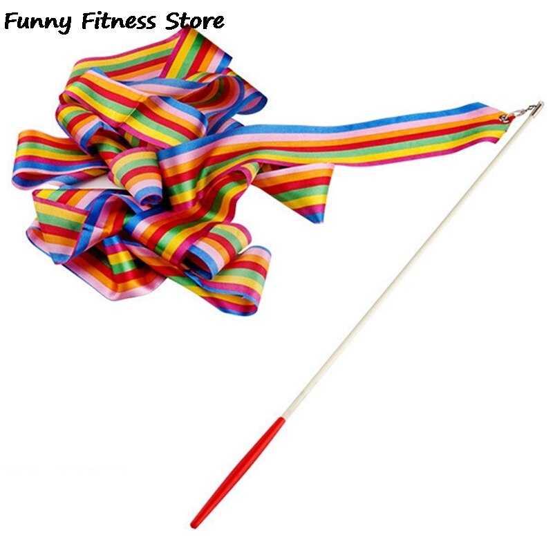 2M Cheerleading Dance Lint Ritmische Gymnastiek Kunst Ballet Streamer Twirling Rod Stick Professionele Dansen Training Band