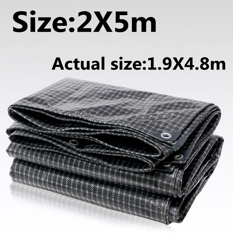 Lona impermeable de PE para exteriores, tela impermeable para balcón, jardín, planta, barco, camión, cobertizo, lona, color blanco y negro: 2X5m