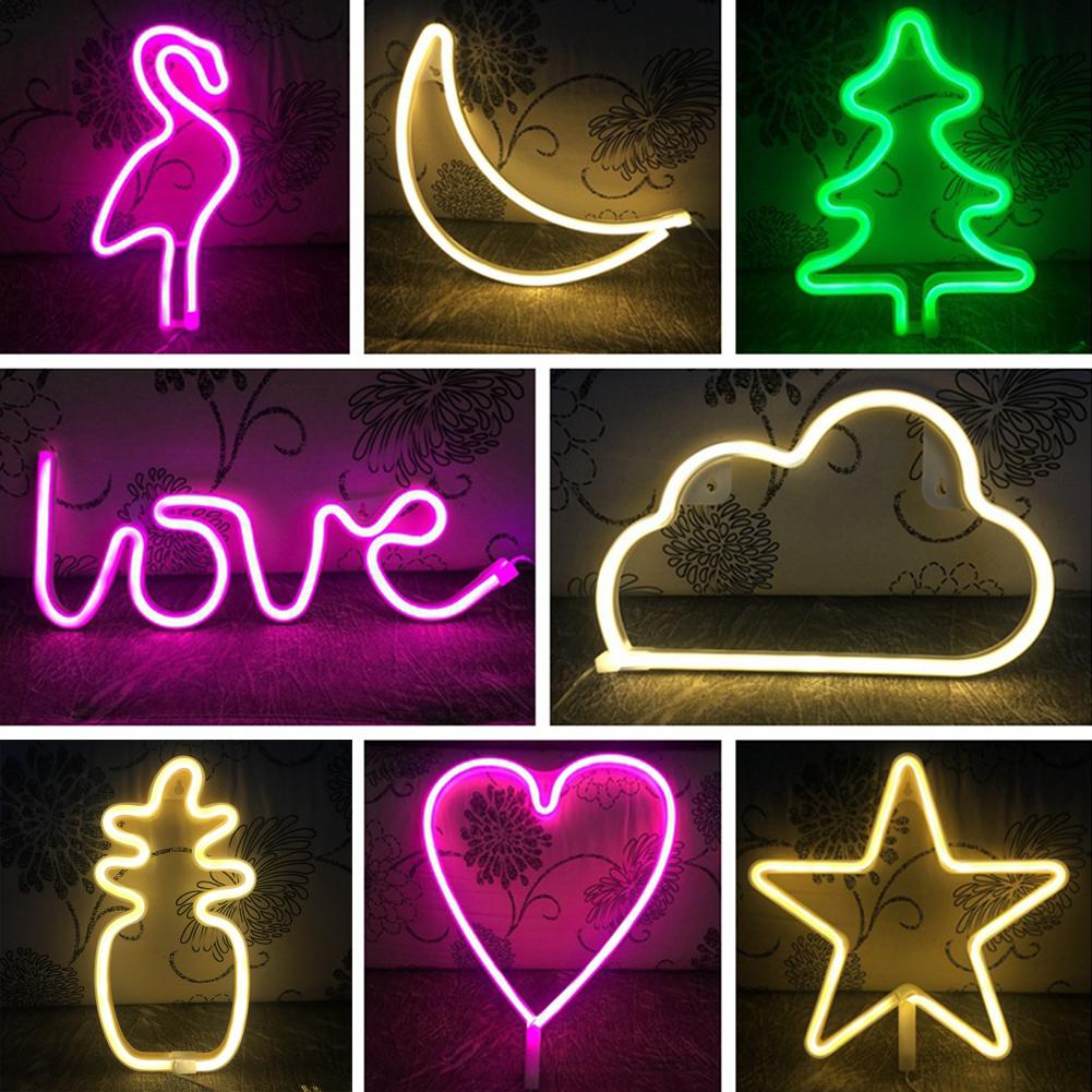 Cool hult flamingo hjerte ananas form bryllupsfest nat lys indretning neon lampe