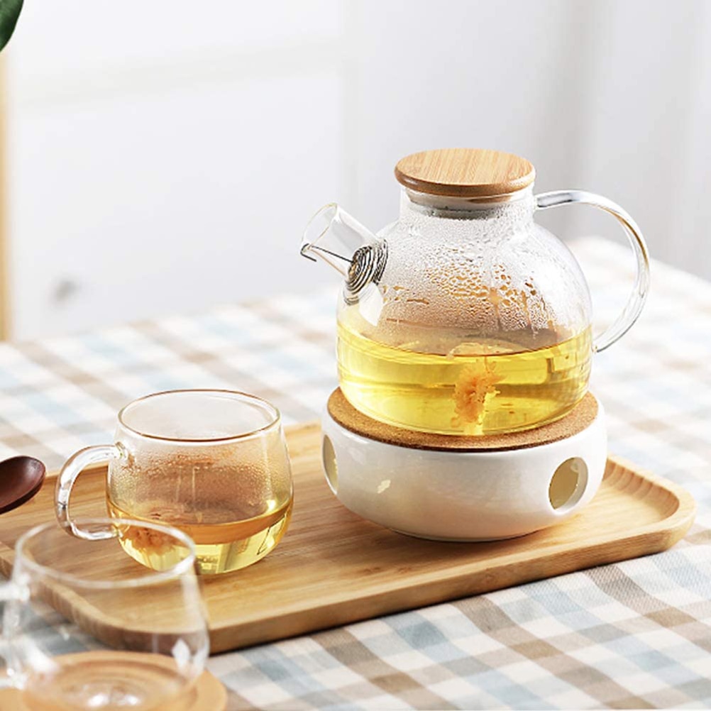 White Warm Tea Stove Ceramic Porcelain Heating Furnace Warmer Candle Heater Ceramic White Teapot Heater