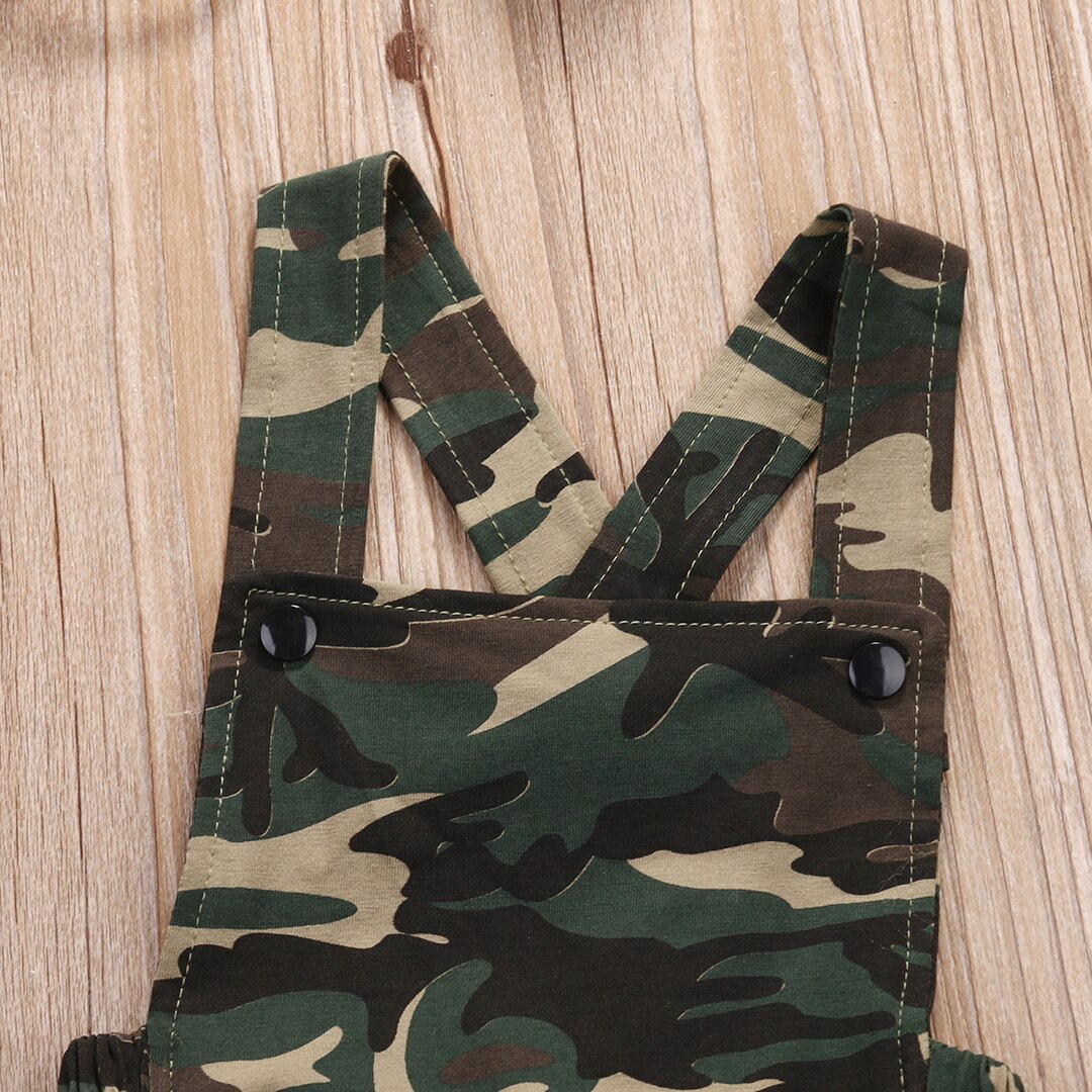Pudcoco sommer unisex baby pige dreng camo bodysuit ærmeløs jumpsuit rygløst tøj outfits søde camouflage tøj ss