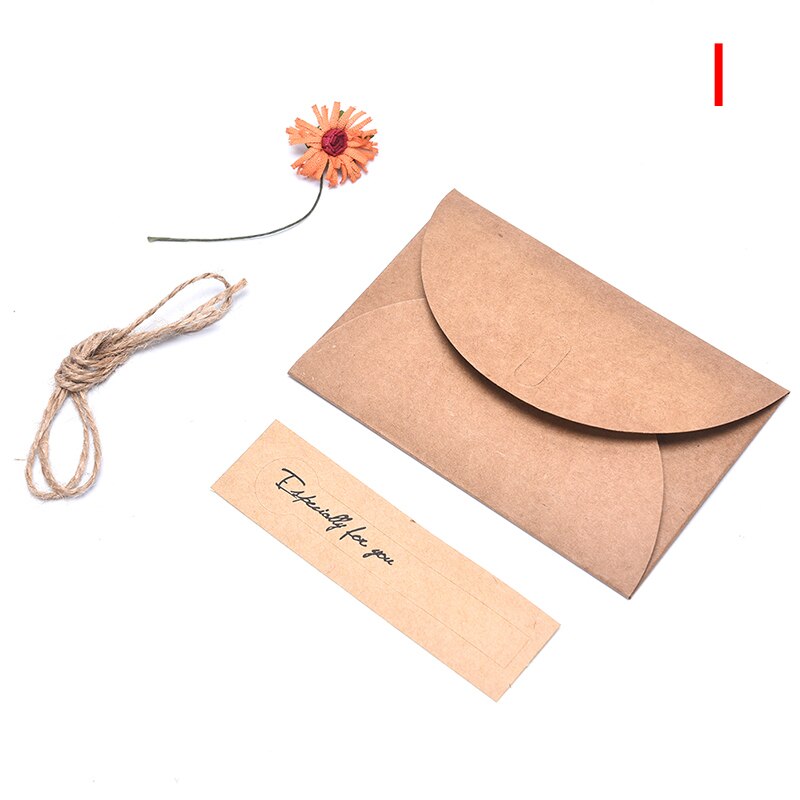 1Pc Retro Diy Kraftpapier Uitnodiging Wenskaart Met Envelop Handgemaakte Droge Bloem Bruiloft Uitnodiging Enveloppen: orange daisy