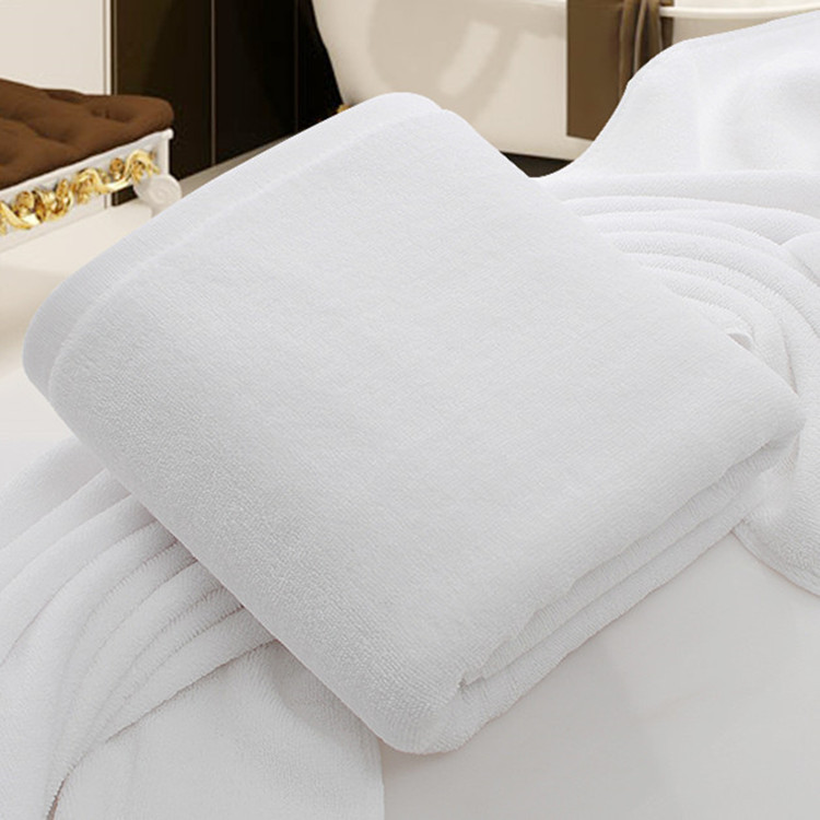 Stort badehåndklæde 70*140cm fortykket bomuldsbadehåndklæde og skønhedsterapeutisk håndklæde bomulds hvidt håndklæde til skønhedssaloner eller hoteller