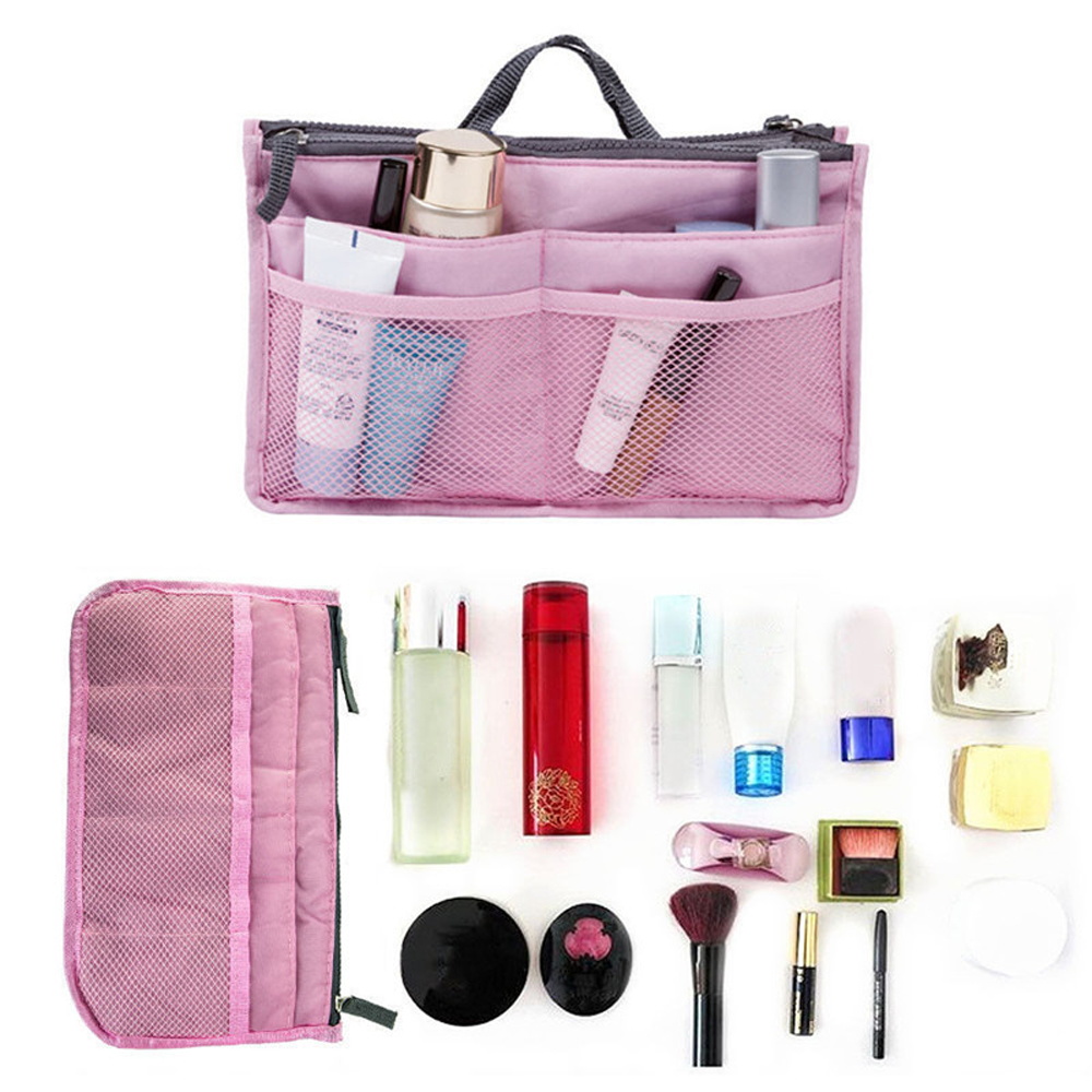 Organizer Insert Bag Nylon Travel Organizer Insert Handtas Portemonnee Grote Liner Lady Make Vrouwen Cosmetische Tas Goedkope Vrouwelijke Tote