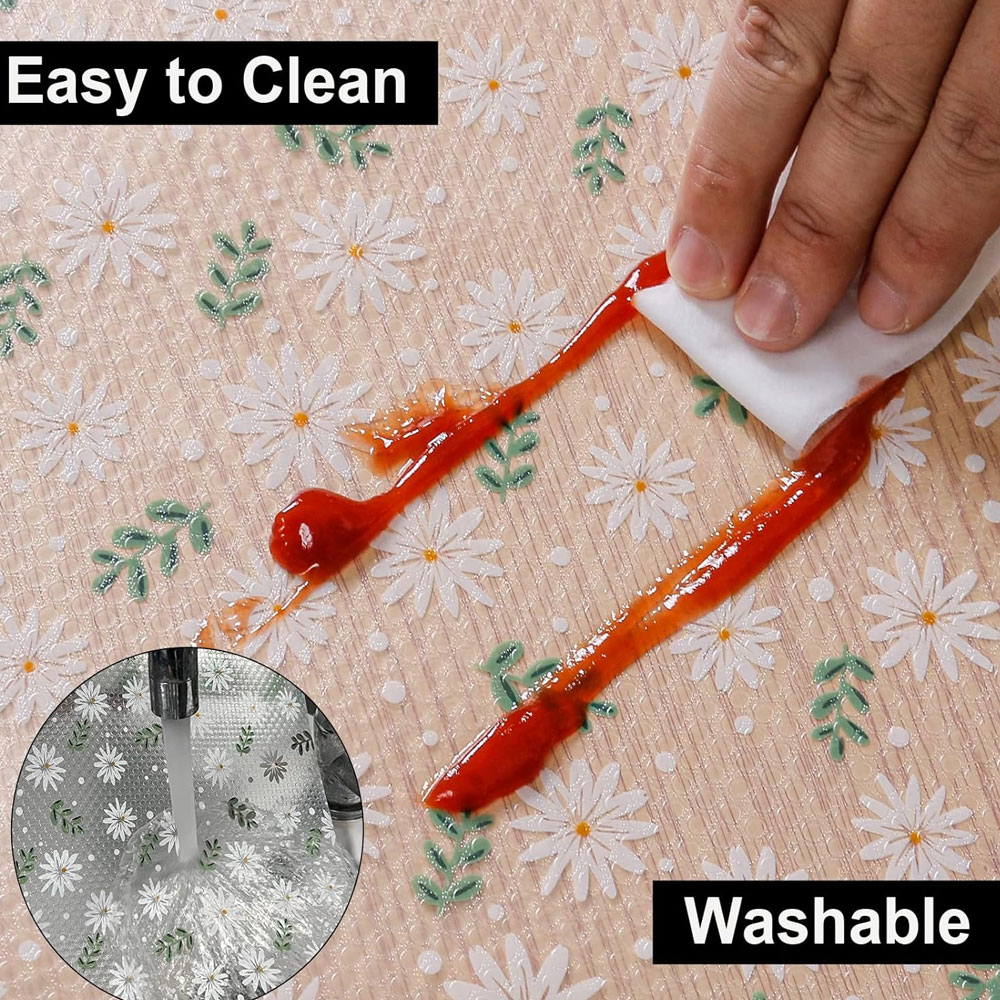 1 rouleau de doublures d'armoire de cuisine, tapis de tiroir d'étagère EVA, Non adhésif, imperméable, antidérapant, Anti-poussière, pour Table de réfrigérateur, pour usage domestique