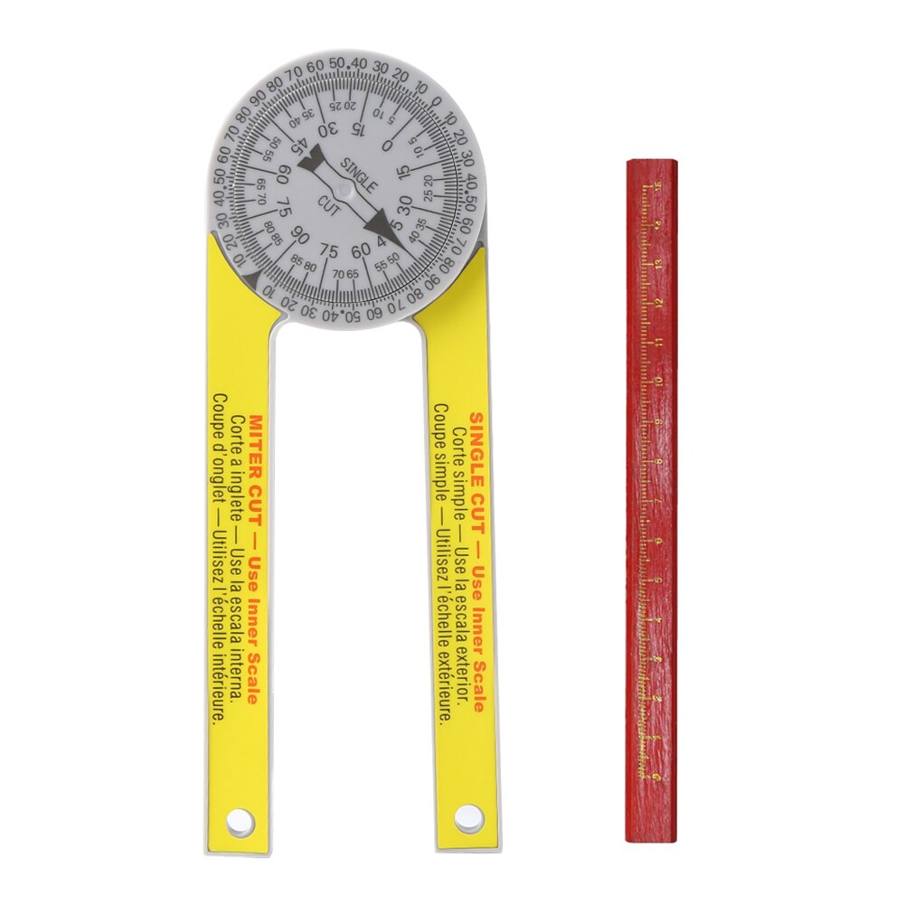 Miter Saw Protractor ABS Angle Finder Meter Miter Gauge Goniometer Digital Protractor Inclinometer Measuring Ruler with Pencil: Default Title