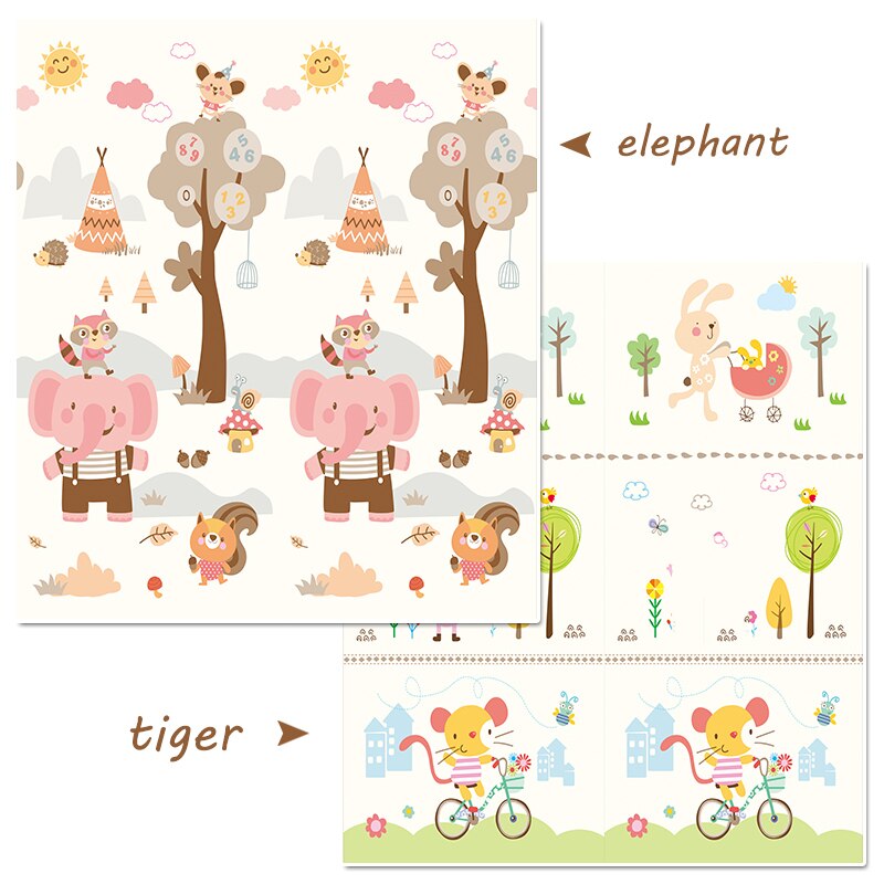 XPE dziecko mata do zabawy mata dla niemowlęcia dwustronna dywan dla dziecka dywan mata rozwojowa dla dzieci Pad do grania w przedszkolu aktywność siłownia: D / 200CMX180CMX1CM