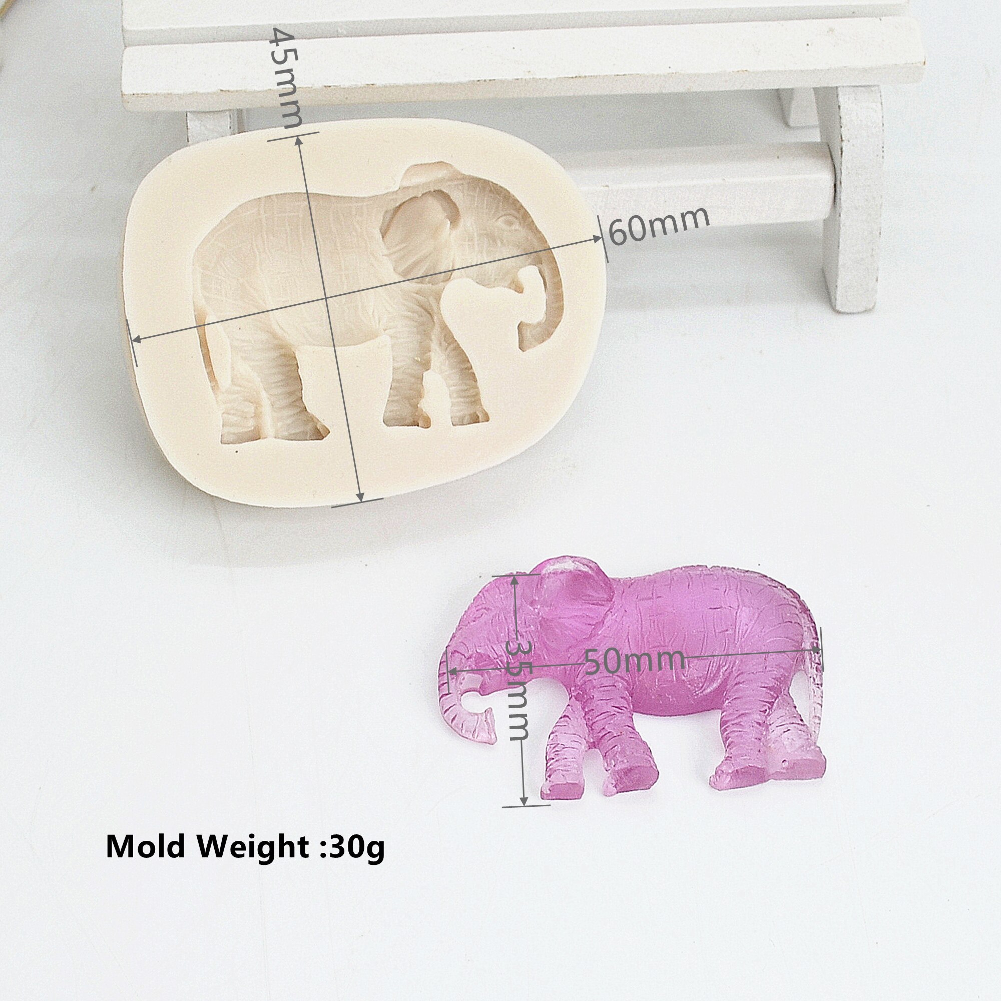 Moules à gâteaux en Silicone en forme d&#39;éléphant, ustensiles de cuisine en résine bricolage, Fondant, Dessert, chocolat, décoration en dentelle, M1362