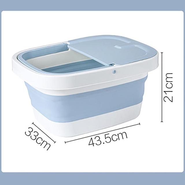 Plastic Foldable Bucket Foot Bath Bucket Bathroom Foot Wash Basin Laundry Buckets Portable Folding Water Container Large: L Blue