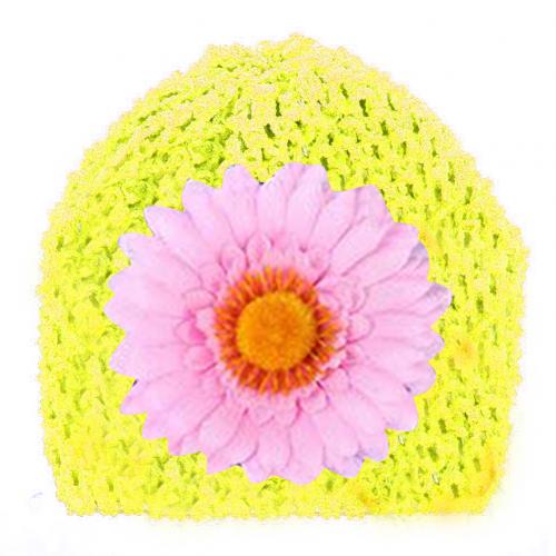 Kindermutsen baby lente herfst realistische zonnebloem holle haak elastische tulband muts muts foto prop zonnehoed buitenmuts кепка: Geel