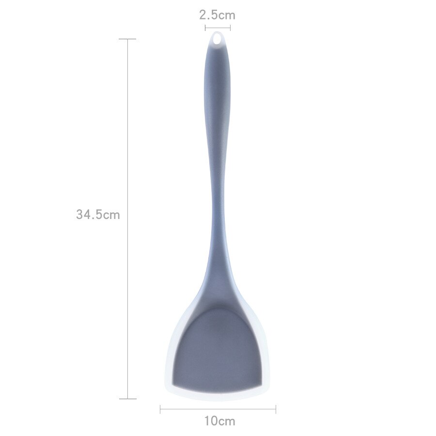 Espátula de silicona gruesa de mango largo, pala antiadherente para cocinar, accesorios de cocina, utensilio de protección