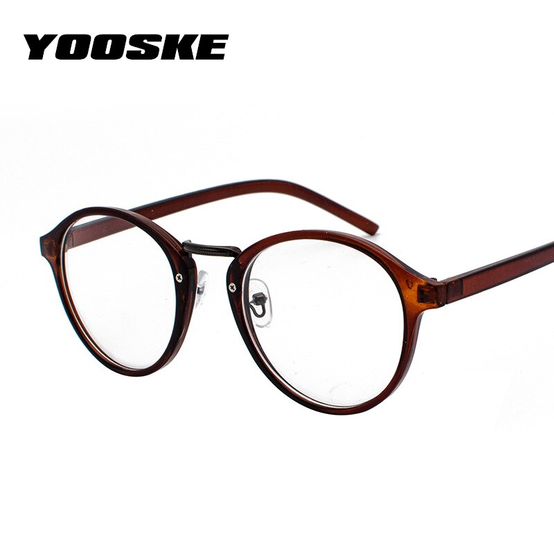 YOOSKE Transparent Round Glasses Clear Frame Women Spectacle Myopia glasses Men Eyeglasses Frame Nerd Optical Frames