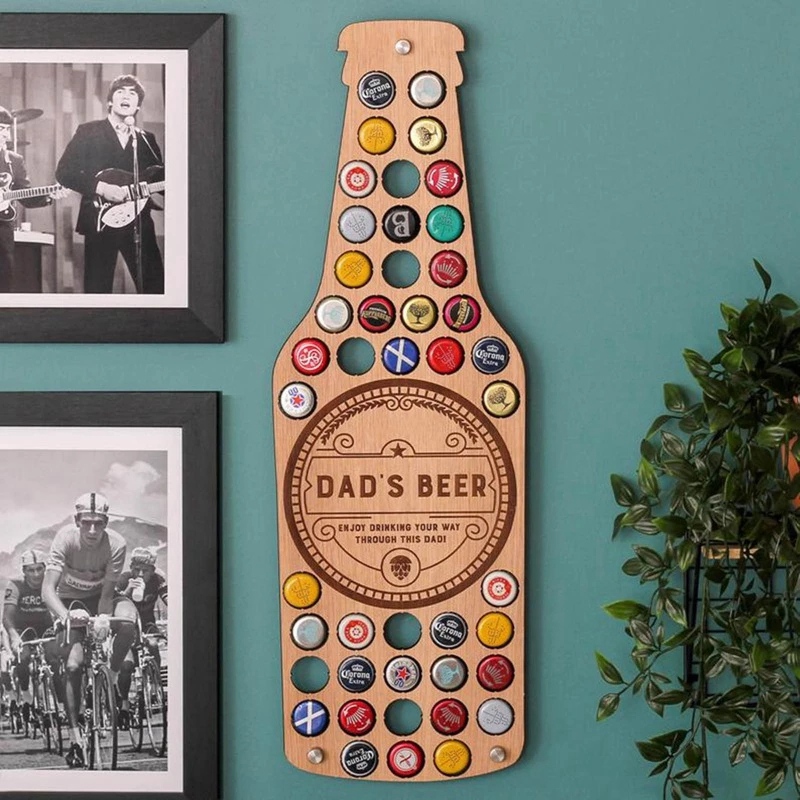 DAD Wine Bottle Cap Display Map Beer Collection Holder Unique Fathers Day Beer Bottle Cap Collection