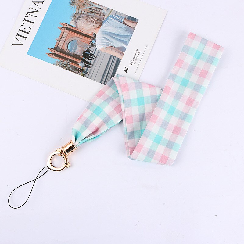 Mobile silk Lanyard neck strap for key card phone string kawaii wrist strap hand key cord necklace phone holder rope: 2