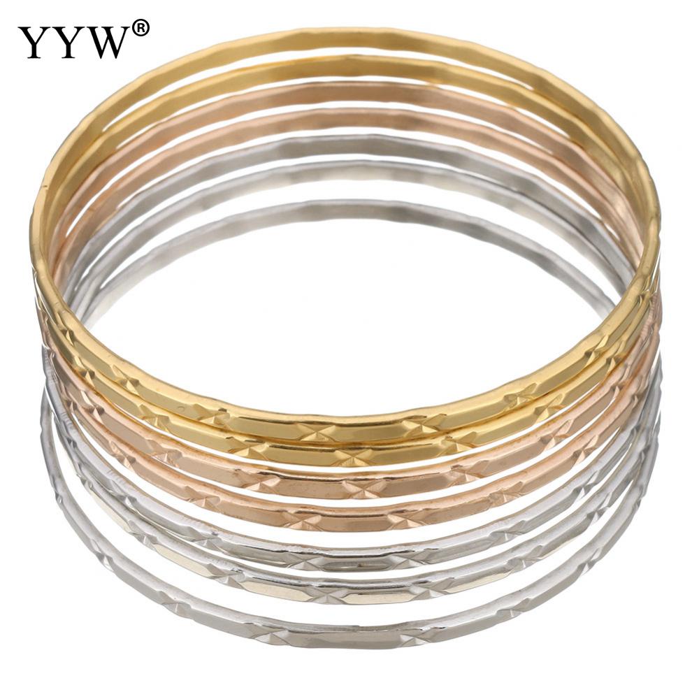 Party Meisje Sieraden Armbanden Bloem Cut Rvs Armbanden &amp; Bangle Set Voor Vrouwen 7 stks/set