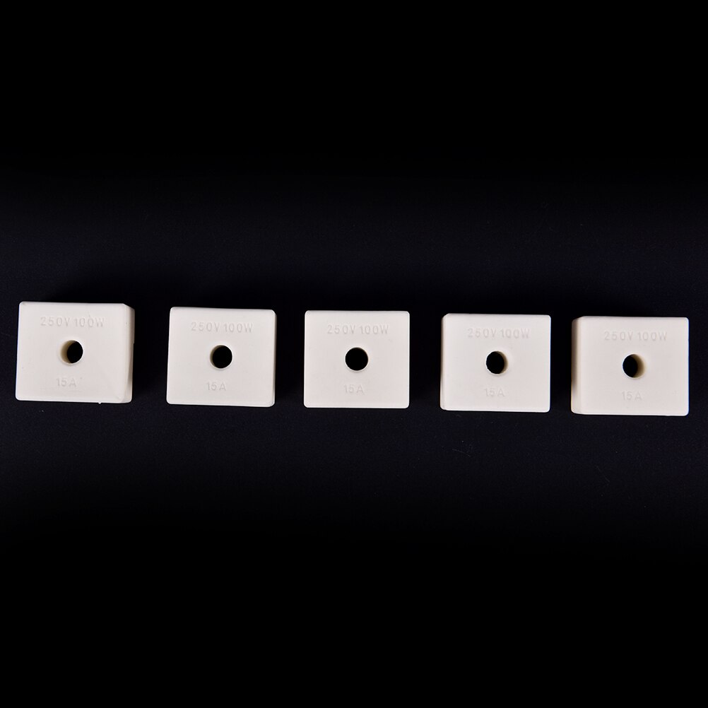 Ceramic Terminal Block 10A 2W4H 2 Way 4 Hole Connector Porcelain Ceramic Terminal Blocks 5 Pcs