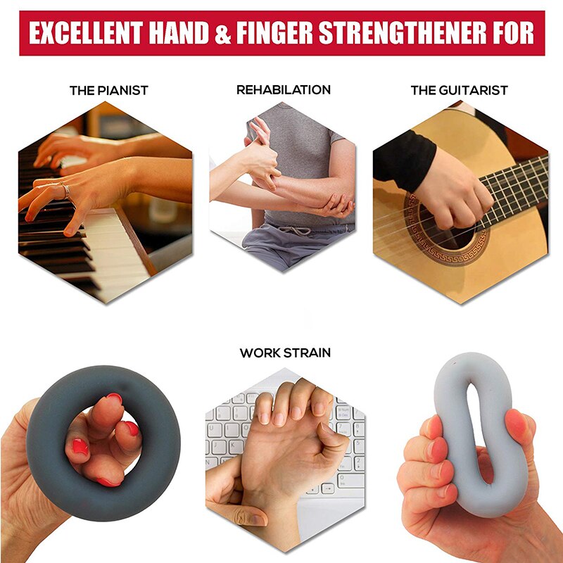 1 or 2 pcs Finger Stretcher Hand Resistance Bands Hand Extensor Exerciser Finger Grip Strengthener Strength Trainer Gripper Set