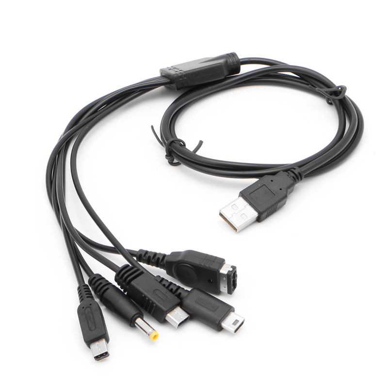 5 i 1 usb ladekabel lader til nintendo gba sp til wii  u 3ds ndsl xl dsi psp