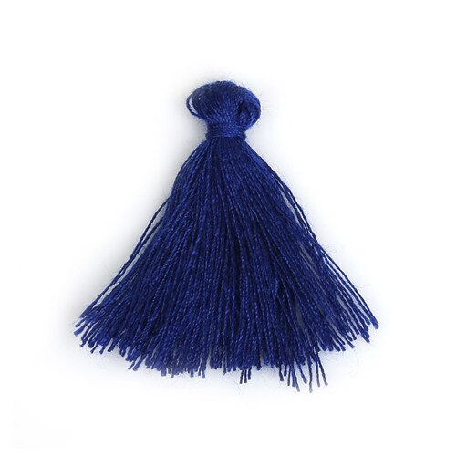 50 PC 27 MM Mini Polyester coton fil tissu gland bricolage pendentif bijoux clé faisant frange garniture artisanat glands accessoires de couture: Dark Blue