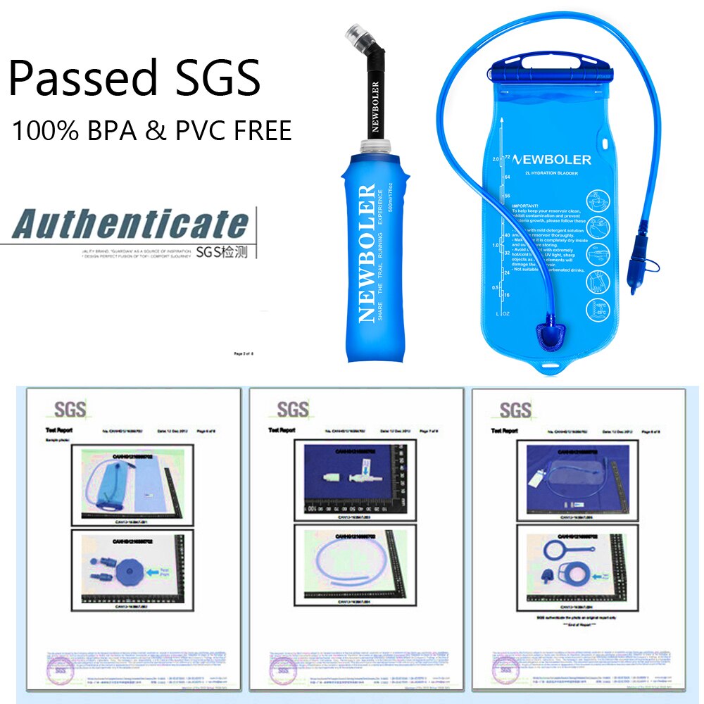 Camping Water Reservoir Water Bladder Hydration Pack Storage Bag BPA Free - 0.25L 0.5L 2L Running Hydration Vest Backpack