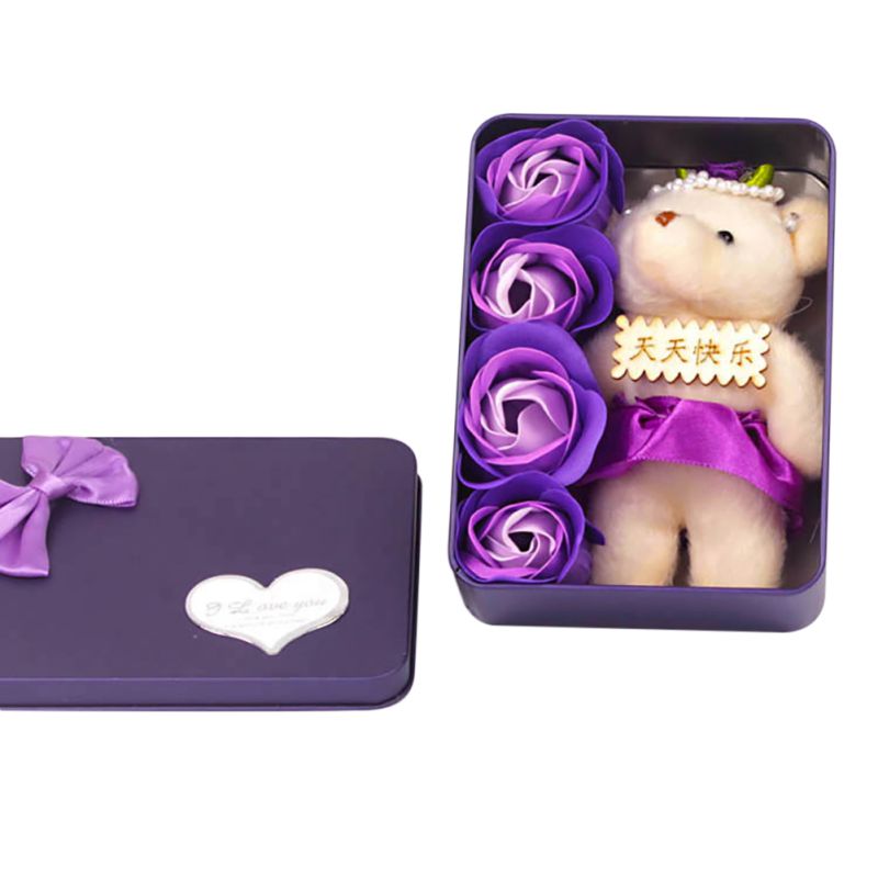 Valentijnsdag rode roos teddybeer roos kunstmatige decoratie kerst voor meisjes vrouwen valentijnsdag zeep: Aj2241z