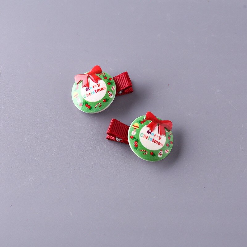 Baby Haar Clips Leuke Snap Clip Pins Kerstmissneeuwman Kerstman Kleur Haarspeldjes Kinderen Meisjes Haarspelden BB Clips: F