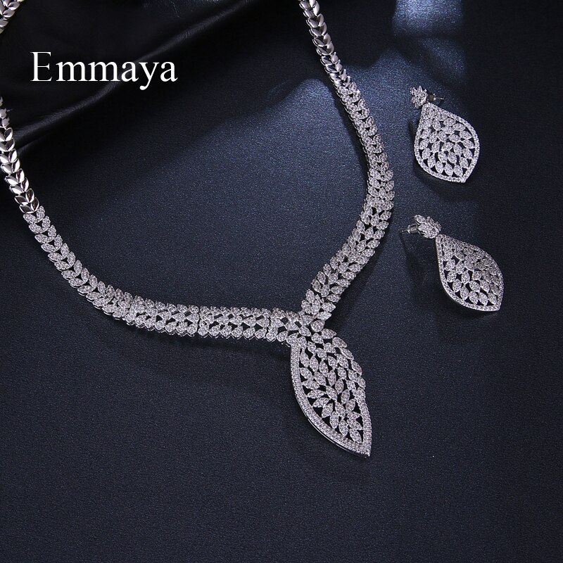 Emmaya Elegante Bloem Aaa Kubieke Zirkoon Vrouwen Bruids Sieraden Sets Voor Party Accessoires Sieraden Bruiloft