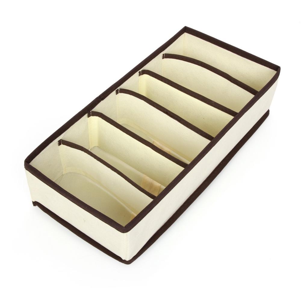 Thuis bh opbergdoos sokken doos bakken ondergoed organizer box opberg organizer stofhoes opbergzak: Beige 6 roosters