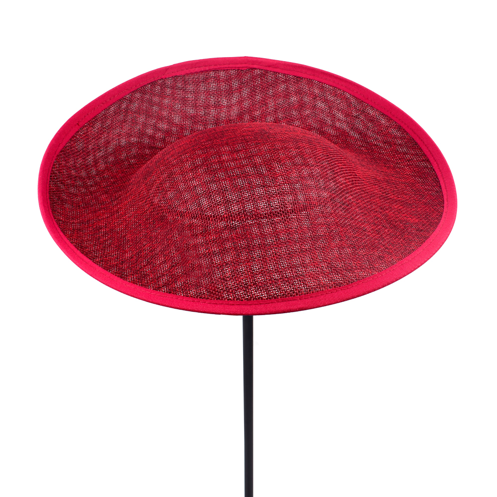Tocado grande DIY de 30CM para mujer, tocado para de té y cóctel, boda, Kentucky Derby, sombrero para el pelo para iglesia: XXS / Color vino