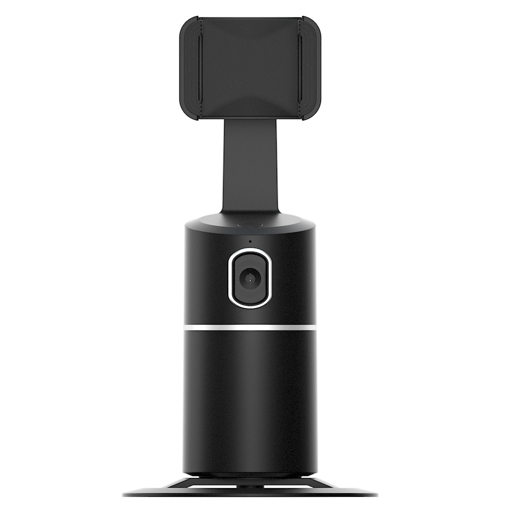 Estabilizador de cardán de seguimiento facial automático, trípode para teléfono, accesorios con rotación de 360 grados, seguimiento inteligente por Ia, foto, Vlog, grabadora de vídeo: Black