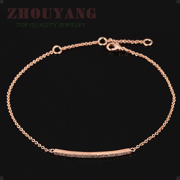 Einfache Stil Rose Gold Farbe Armbinde Schmuck Für Frauen Hochzeit oben ZYH127: Rose Gold Farbe