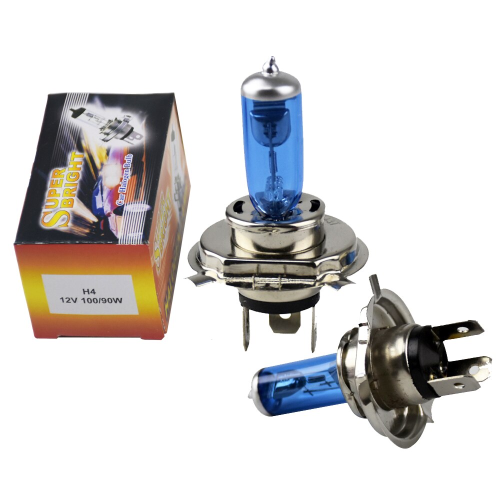 2 stks 12 v 60/55 w H4 Halogeen Lamp 5000 k Auto Halogeenlamp Xenon Donkerblauw Glas super White Lamp Voor toyota corolla