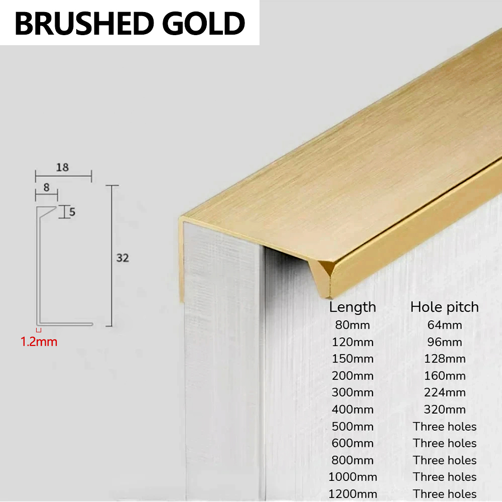 Hidden Handles for Furniture Kitchen Cabinet Handles Dresser Drawer Knobs Aluminum Alloy Wardrobe Cupboard Door Handle Hardware: 6XL / transparent