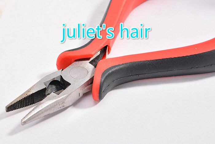 1 PC Rustproof Red Straight Sharp-nose Pliers for Micro Ring Hair Extensions Multi-function Pliers with Teeth and No Holes