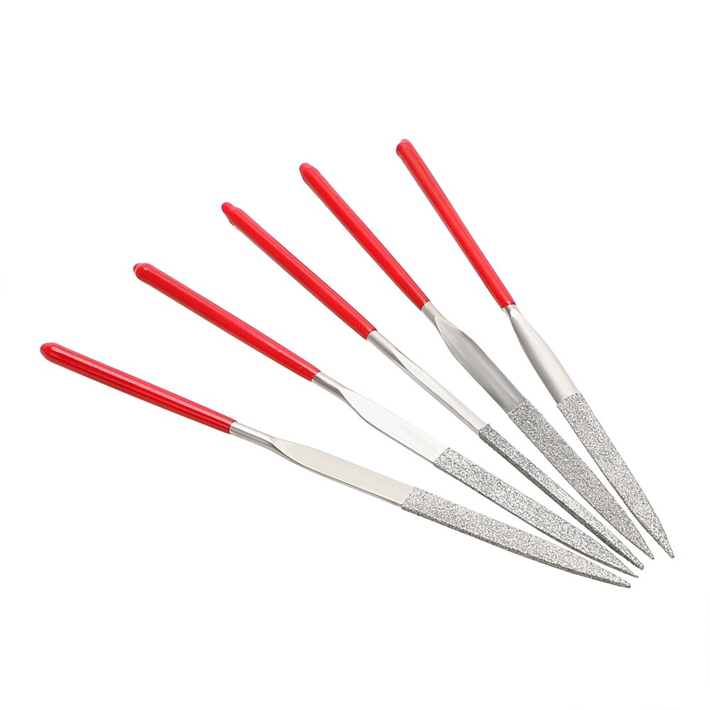 DIYWORK Mini Needle File Set 10Pcs for Ceramic Glass Gem Stone Hobbies and Crafts MTS013 140mm Diamond Coated