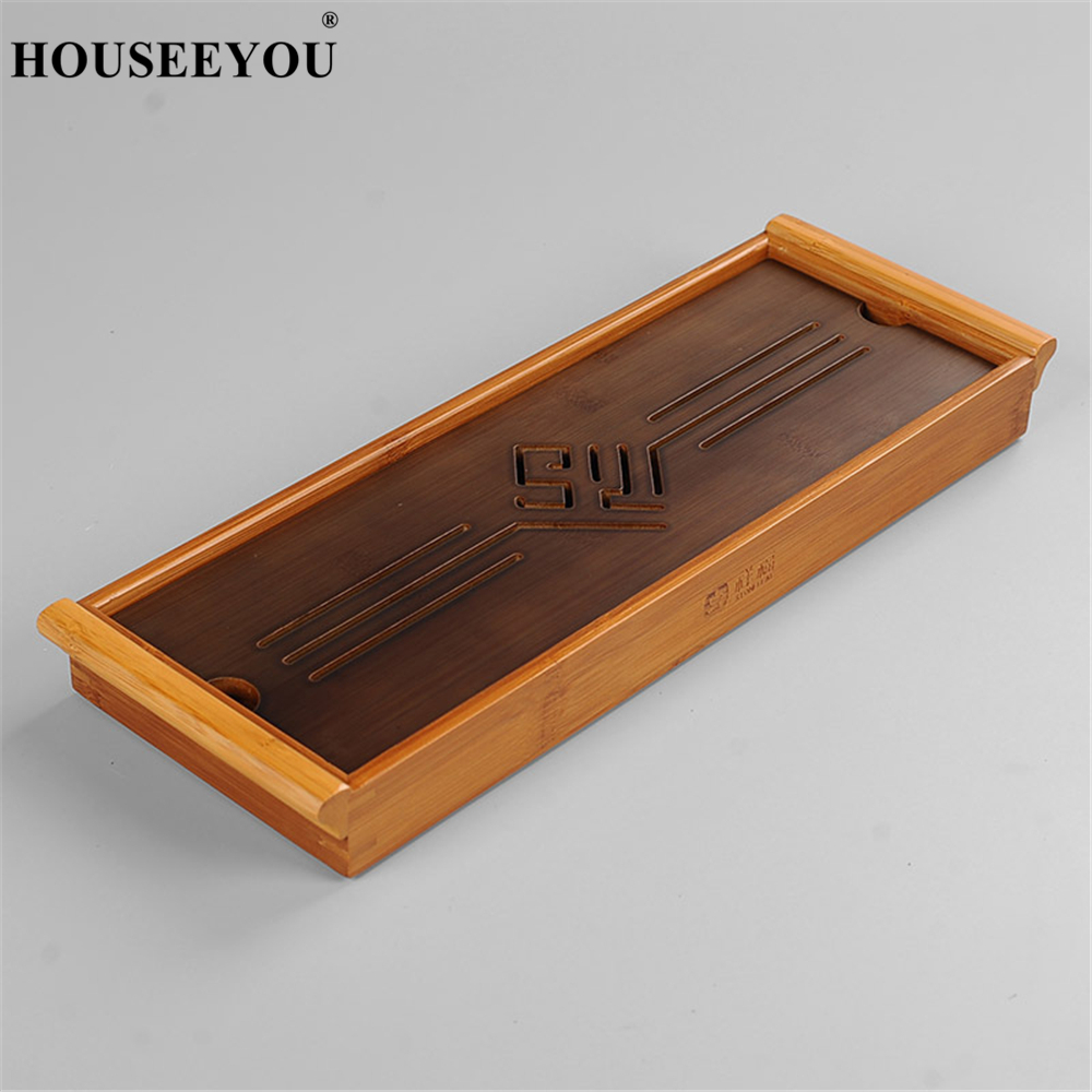 Bandejas de té de bambú de estilo chino, plato de taza, bandeja de servicio tradicional, accesorios de cocina para el hogar, Kung Fu