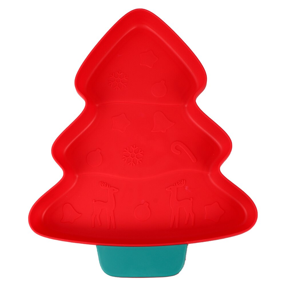 1Pc Multifunction Christmas Tree Shape Fruit Plates Candy Snack Trays: Red