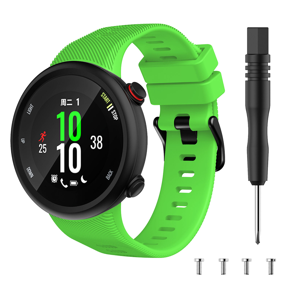 Correa de reloj con herramienta para Garmin Forerunner 45 45S Garmin Swim 2, repuesto de silicona, accesorios para correa de reloj inteligente: White black / 20 mm