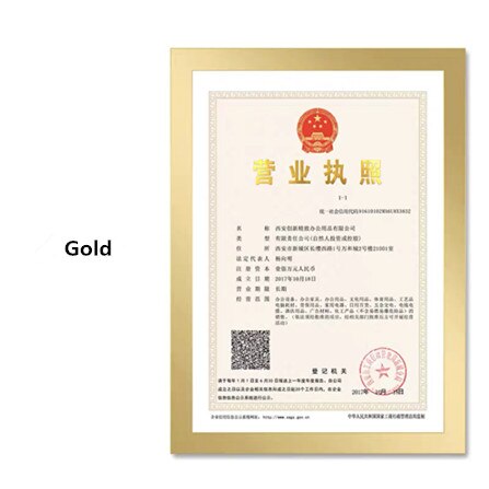 A5 Clear Wall Mounted Self-adhesive Magnetic Document Sign Holder Picture Poster Display Plastic Frame: Gold