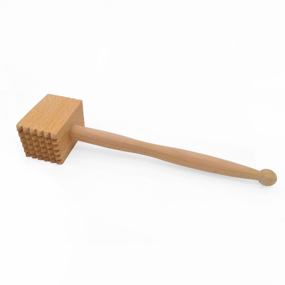 Beech Wood Household Meat Hammer Beef Steak Mallet With Handle Simple Manual Seafood Meat Hammer Portable Kitchen Tool Utensils
