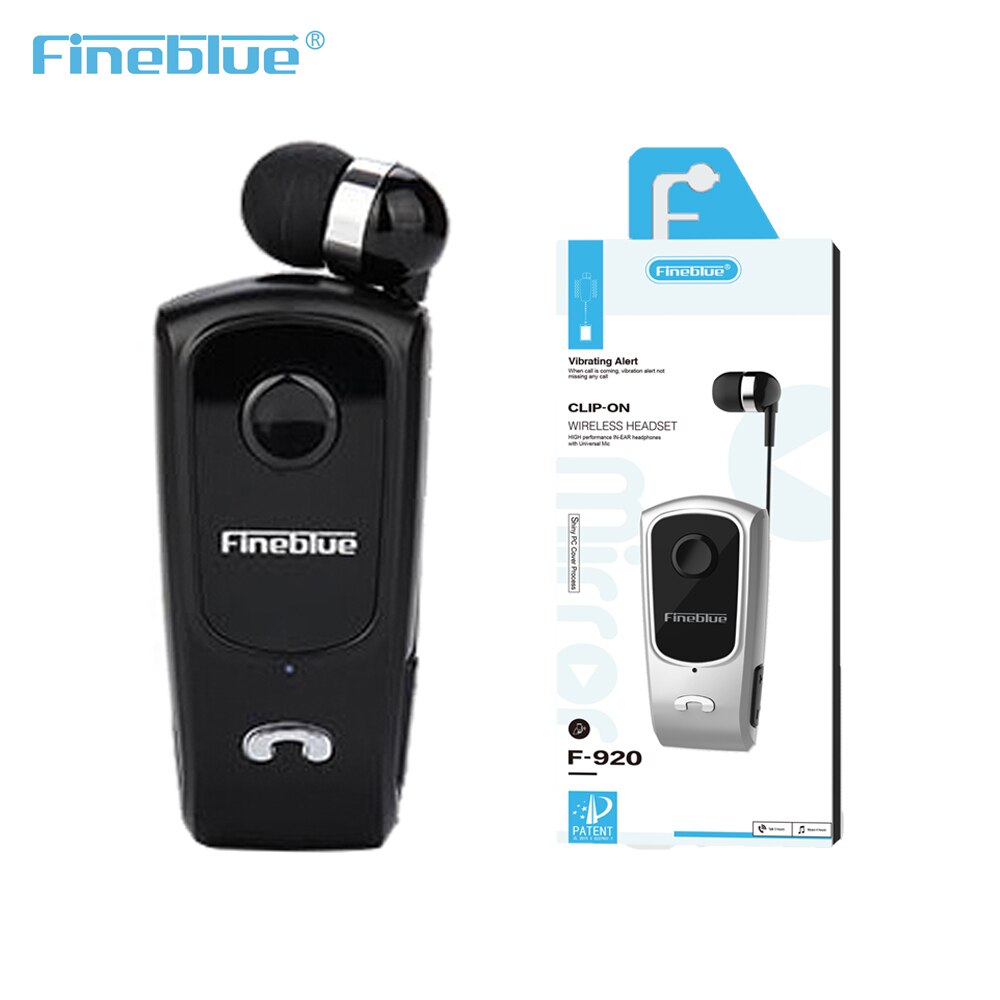 Fineblue F920 Mini Bluetooth Headset Tragbare Erinnern Vibration Tragen Clip Sport Lauf Kopfhörer Mic Anruf: Original Kasten Schwarz