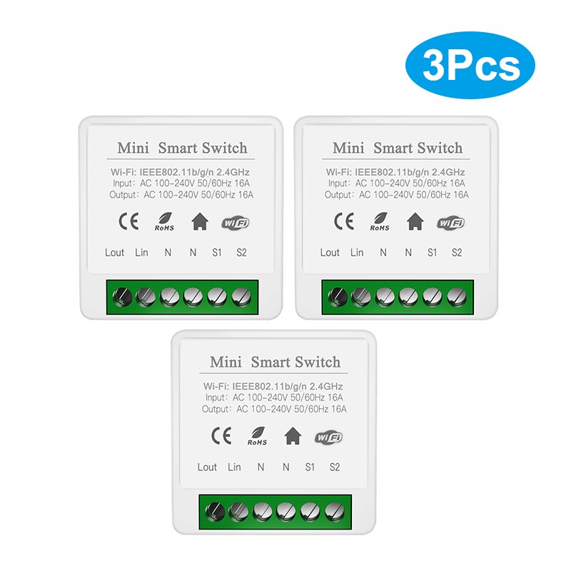 Tuya Smart Switch16A Wifi For Mobile Smartlife APP Timing / Voice Control Work With Yandex Alice Alexa Google Home Assistant: 3Pcs