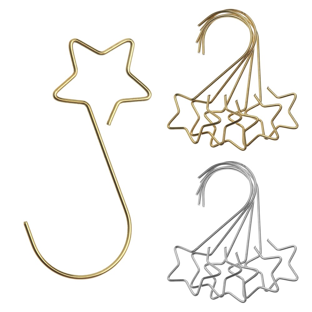 10/20Pcs Kerst Snuisterij Ornament Star S-Vormige Haken Metalen Hanger Mini Rvs Haken Voor Opknoping xmas Boom Decoratie