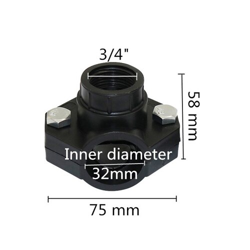 DN32, DN25 Pipe clamp Agriculture Irrigation Pipe Saddle Clip Brackets Saddle Clamp Gardens Watering Pipe fitting 1 Pc: DN32-3I4 Inch