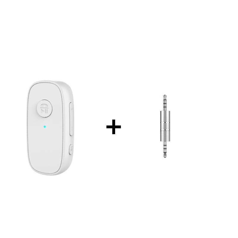 Jinserta lavalier bluetooth 5.0 mottagare hörlurar adapter en nyckel fjärrkamera stöd för hifi tf-kort musikuppspelning: Vit