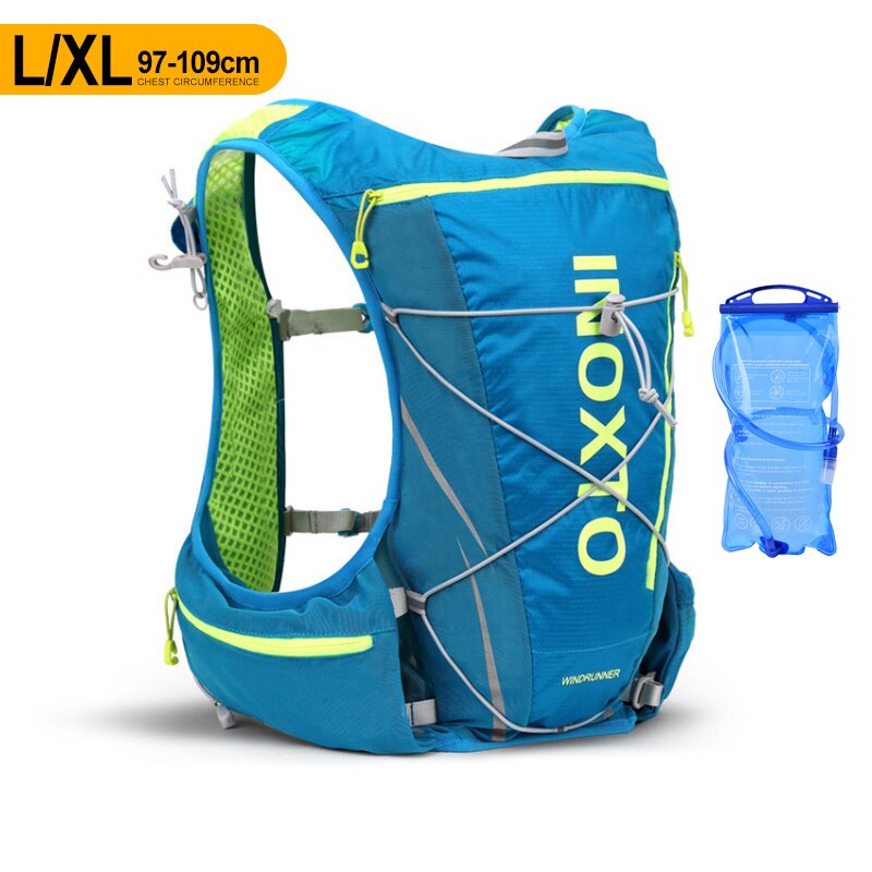 Chaleco de hidratación para correr de 8L, mochila para hombre y mujer, bolsas de agua para deportes al aire libre, Maratón, trotar, senderismo, mochila: Blue XL 1500ML
