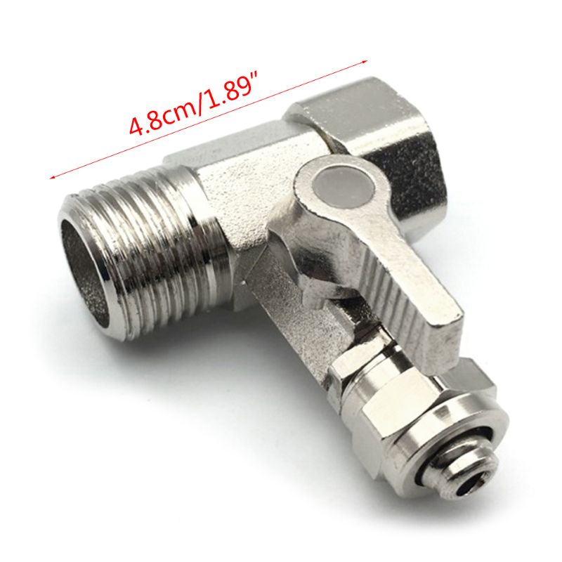 Metal 1/2'' to 1/4'' Tee Adapter Valve Water Adapter with Shut-off Ball Tee Valve Tap Tee Connector Home Valve Repair Parts