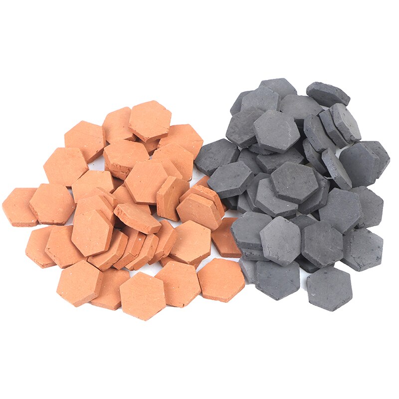 40PCS 1/16 Scale Simulation Miniature Hexagon Red Brick Model Toy