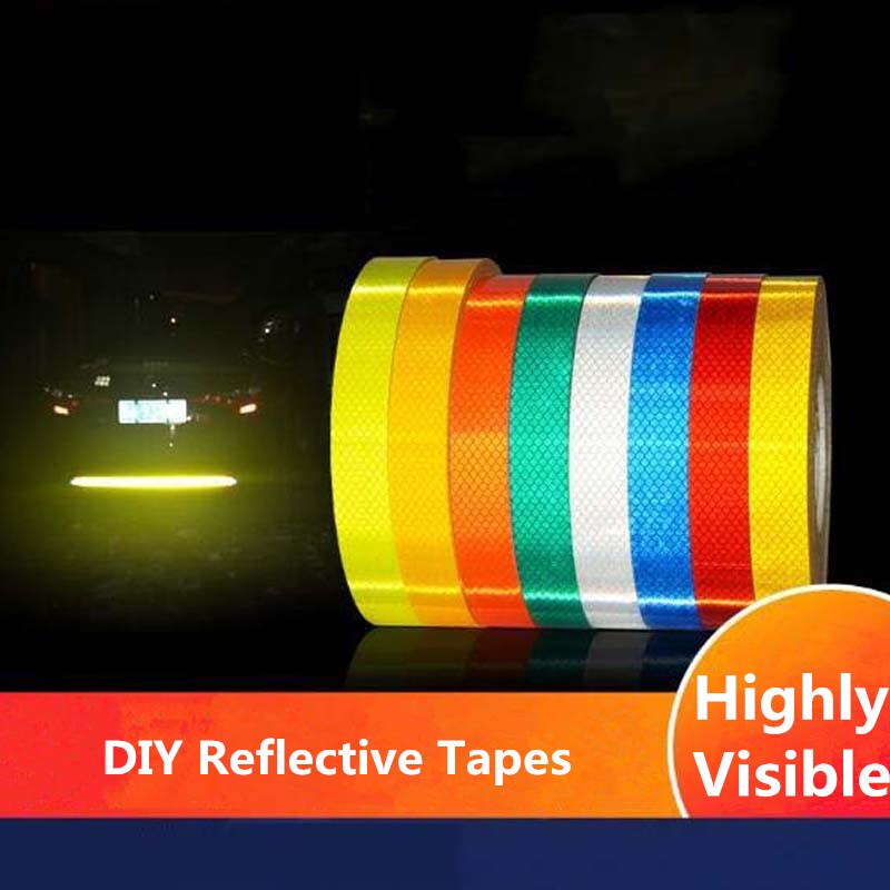 2cm x 2m DIY Reflecterende Tape Nacht Veiligheid Waarschuwing Reflecterende Strepen Stickers Auto Decals Decoratie Gemaakt met 3M